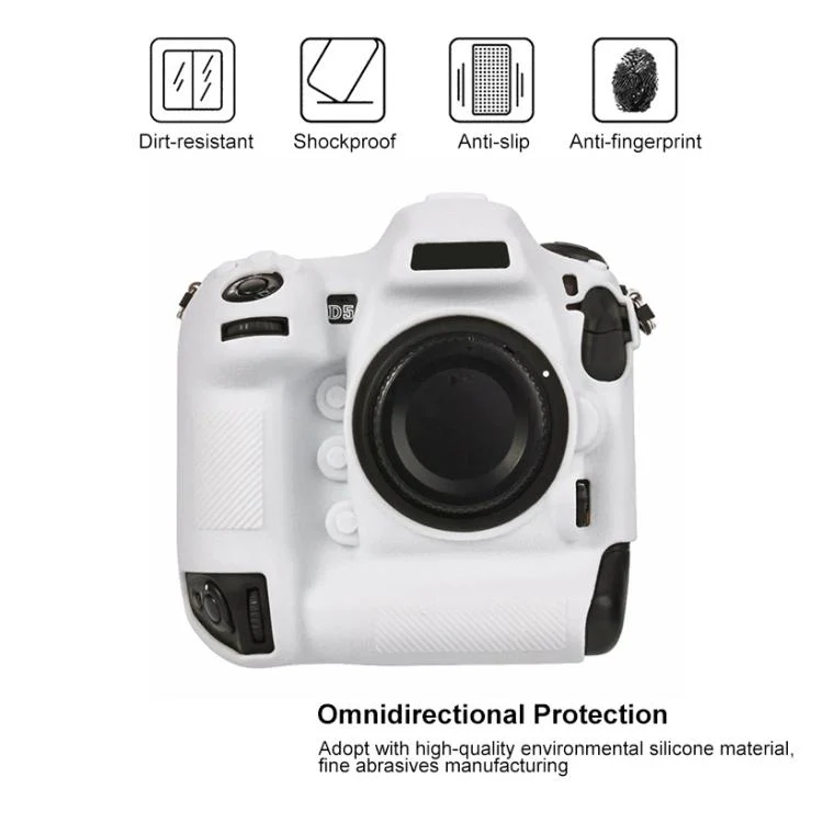 For Nikon D5 Litchi Texture Soft Silicone Camera Protective Case(White) - Image 3