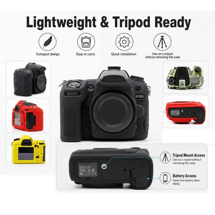For Nikon D7000 Soft Silicone Camera Protective Case(Black) - Image 6