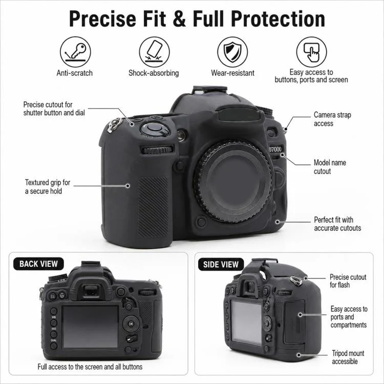 For Nikon D7000 Soft Silicone Camera Protective Case(Red) - Image 4