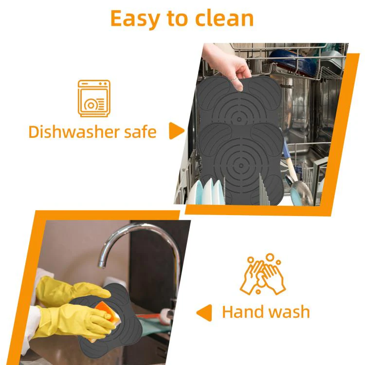 For Ninja FN101GY Crispi Air Fryer Lid Rest Heat Resistant Mat Non-Slip Silicone Pad Protects Countertops from Hot Oil & Steam(Beige) - Image 6
