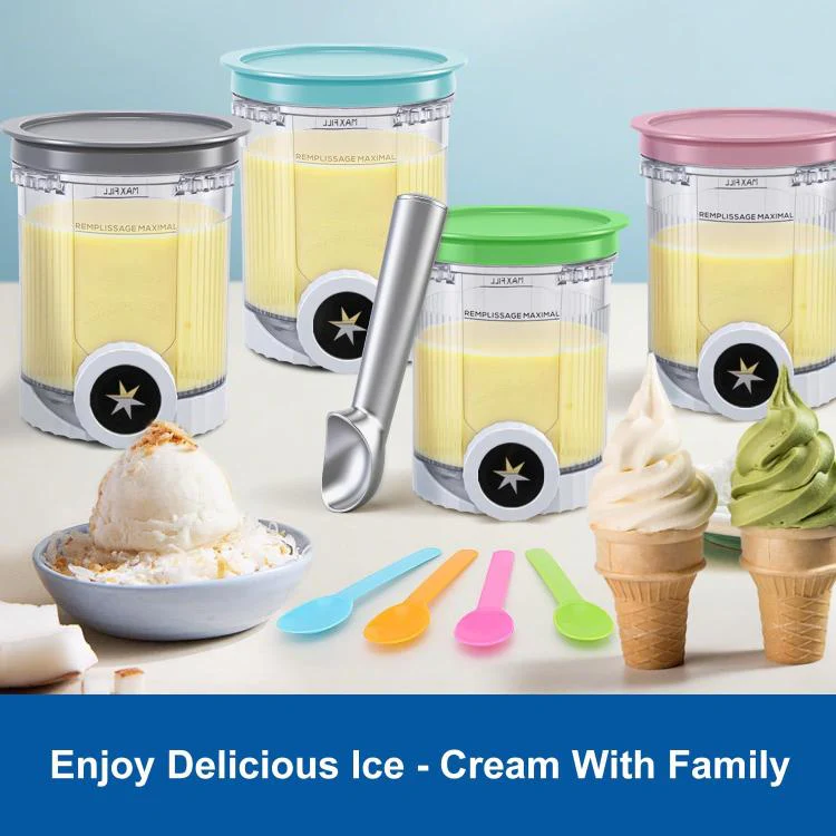 For Ninja NC700 / NC701 Ice Cream Maker 4pcs /Pack Replacement Ice Cream Cups Storage Tanks A Type - Image 3