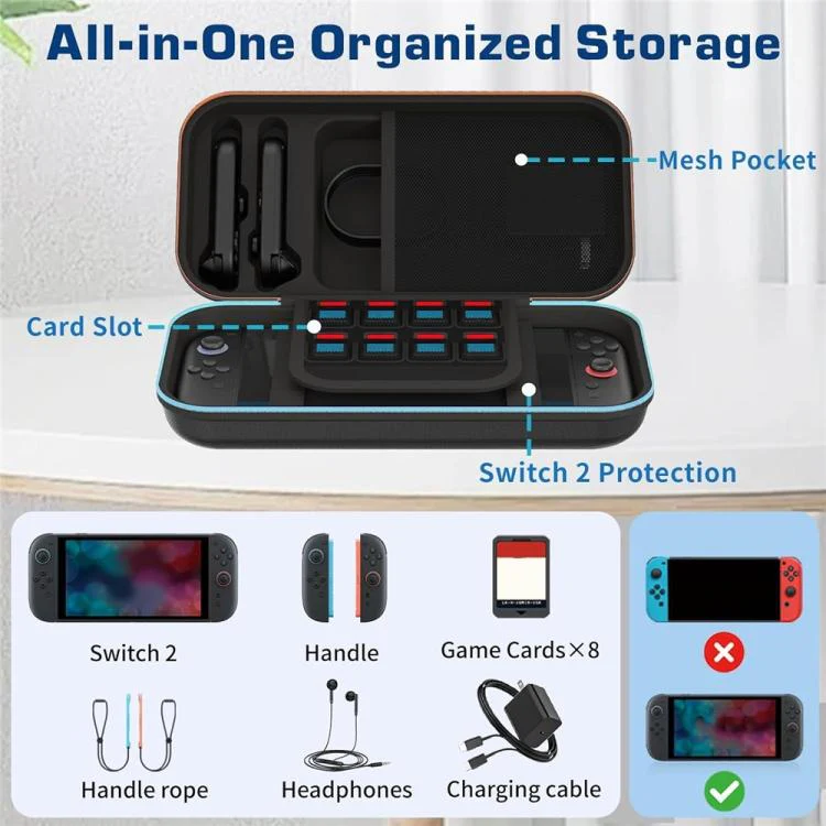 For Nintendo Switch 2 Shockproof Travel Bag EVA Hard Shell Carrying Case - Image 3