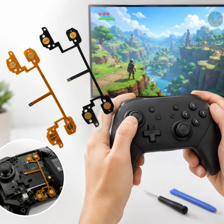 For Nintendo Switch Pro Controller Shoulder Trigger Button Flex Cable L R ZL ZR Button Repair Conductive Film(Yellow) - Image 4