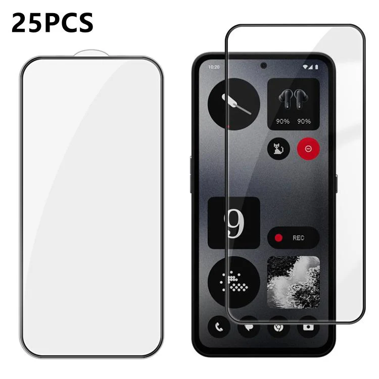 For Nothing CMF Phone 1 25pcs High-Aluminum Full-Coverage Anti-Fingerprint Screen-Printed HD Tempered Glass Film