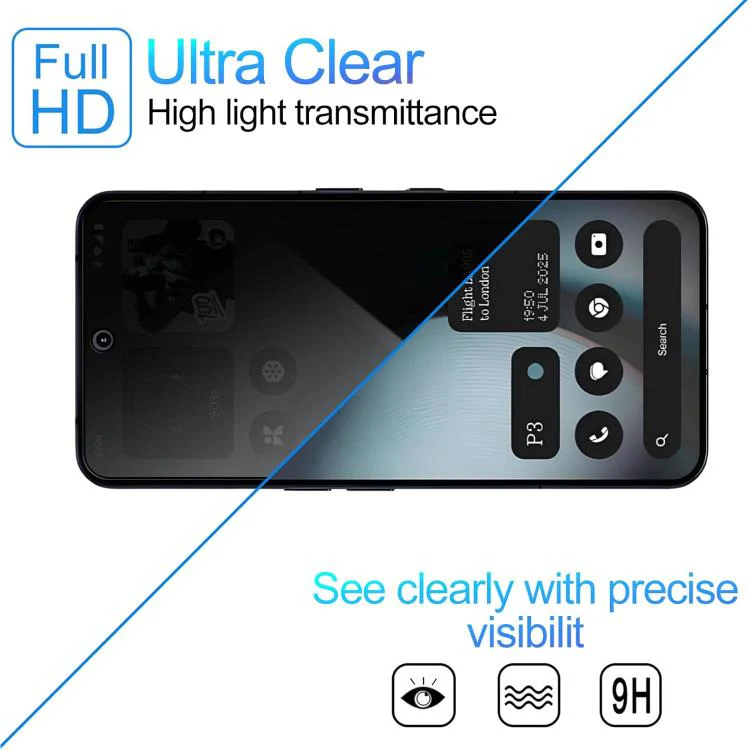 For Nothing Phone 3 25pcs High-Aluminum Full-Coverage Anti-Fingerprint Screen-Printed Privacy Tempered Glass Film - Image 7