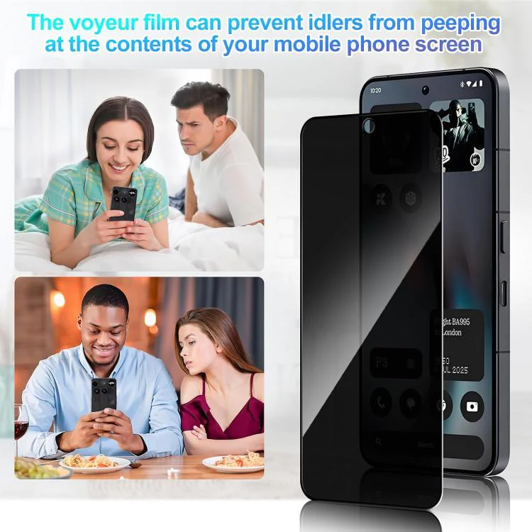 For Nothing Phone 3a Lite 25pcs High-Aluminum Full-Coverage Anti-Fingerprint Screen-Printed Privacy Tempered Glass Film - Image 5