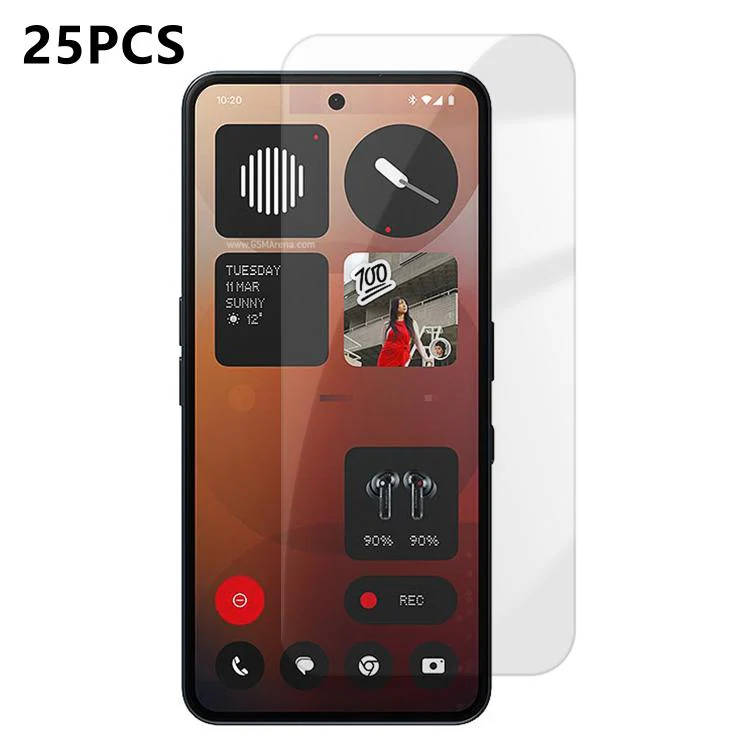 For Nothing Phone 3a Pro 25pcs High-Aluminum Semi-Screen Anti-Fingerprint HD Tempered Glass Film