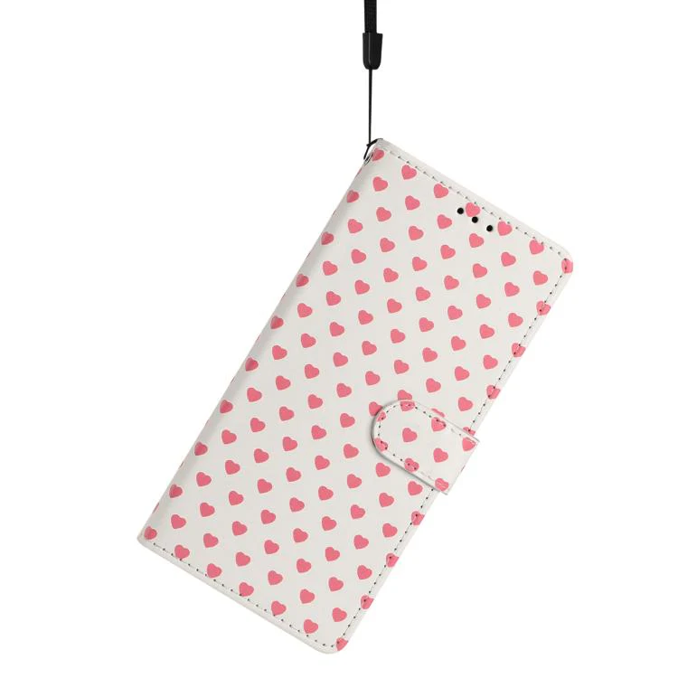 For OPPO Find X9 Hearts Pattern Buckle Vegan Leather Phone Case with Strap(Beige Hearts) - Image 6