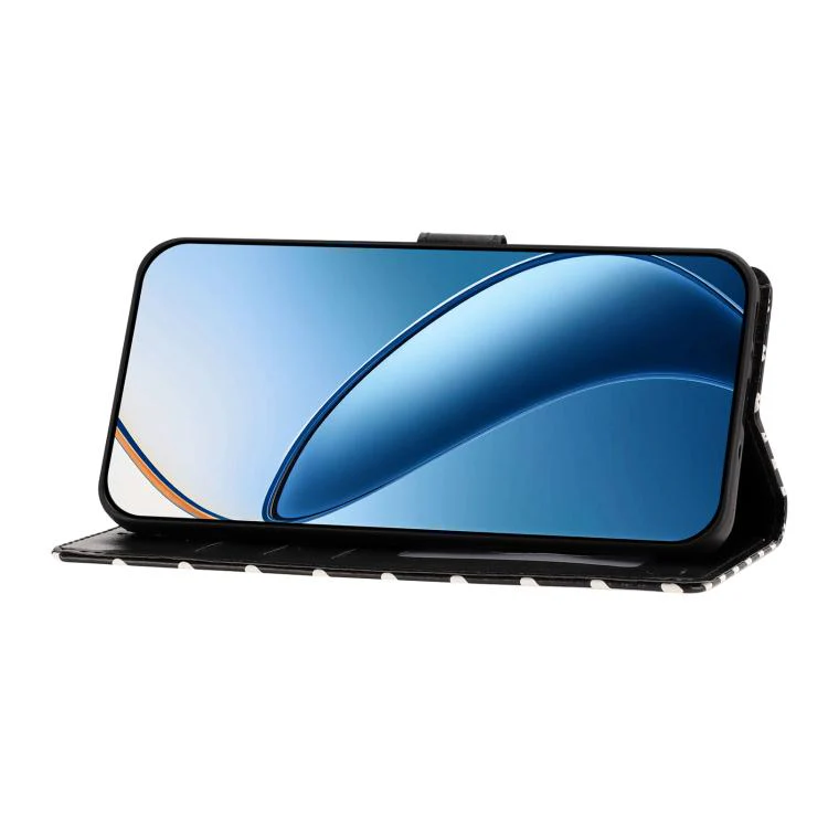 For OPPO Find X9 Hearts Pattern Buckle Vegan Leather Phone Case with Strap(Black Hearts) - Image 5