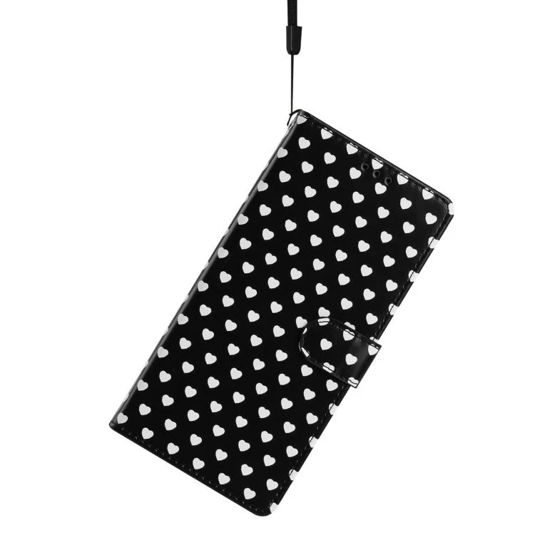For OPPO Find X9 Hearts Pattern Buckle Vegan Leather Phone Case with Strap(Black Hearts) - Image 6