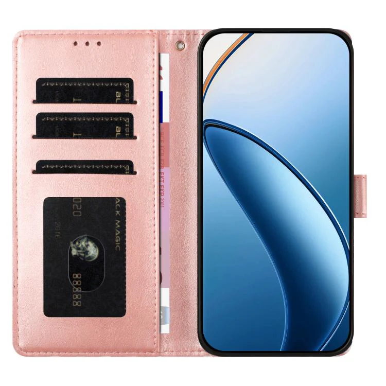 For OPPO Find X9 Hearts Pattern Buckle Vegan Leather Phone Case with Strap(Pink Hearts) - Image 4
