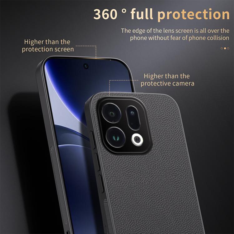 For OPPO Find X9 HUIYI Leather Magnetic Phone Case(Black) - Image 5