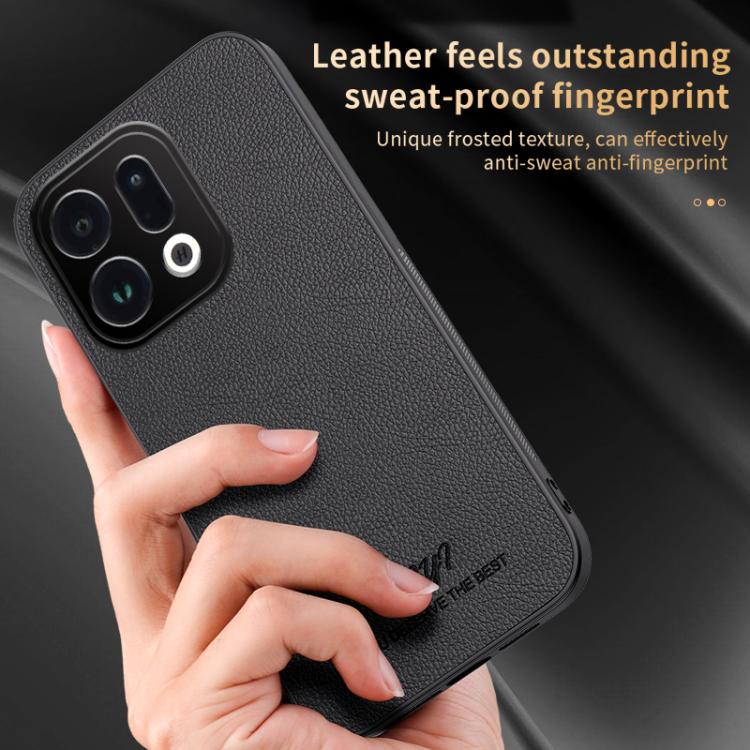 For OPPO Find X9 HUIYI Leather Magnetic Phone Case(Grey) - Image 3
