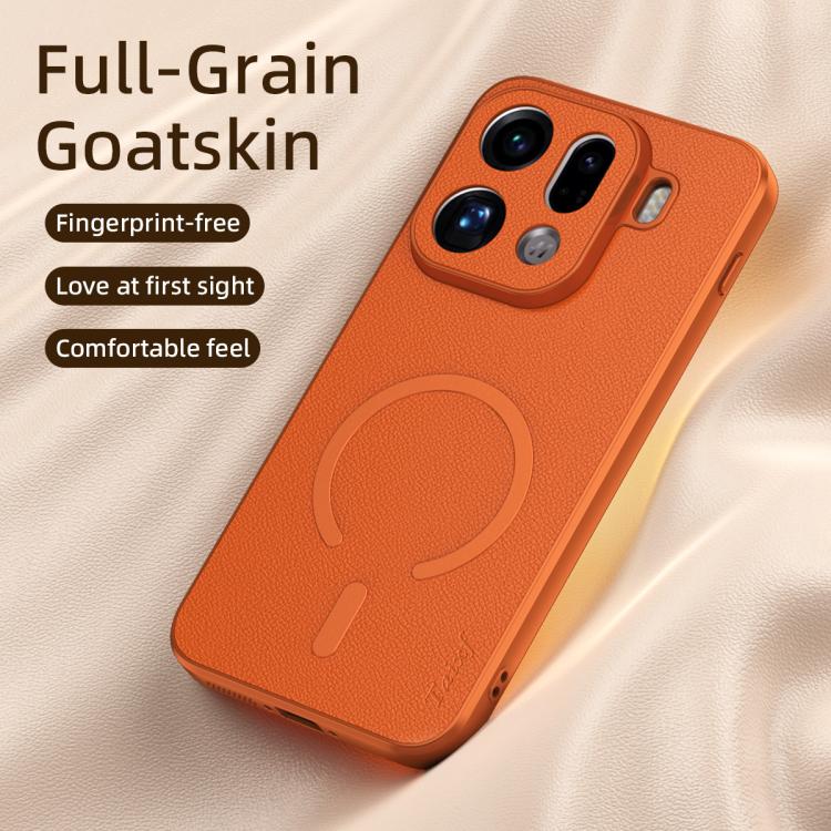 For OPPO Find X9 Pro Goatskin Vegan Leather Magnetic Phone Case(Black) - Image 4