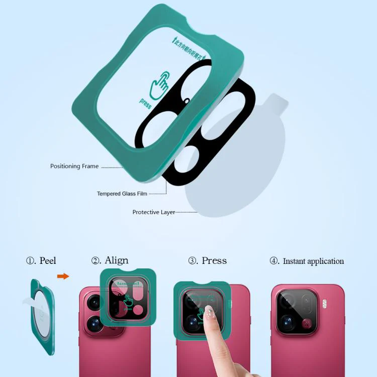 For OPPO Find X9 Pro LeReach TF Series Snap Version HD Wear-Resistant Camera Lens Glass Film(Black) - Image 7