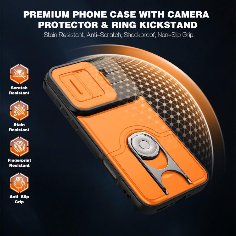 For OPPO Find X9 Pro Sliding Camera Cover 2 in 1 Rotating Holder Air Bag Shockproof Phone Case(Purple) - Image 6