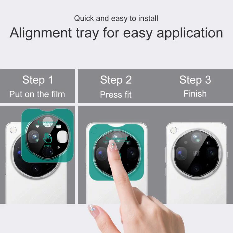 For OPPO Find X9 Ultra 5G imak Black Version HD Glass Rear Camera Lens Film, Self-positioning Version - Image 5