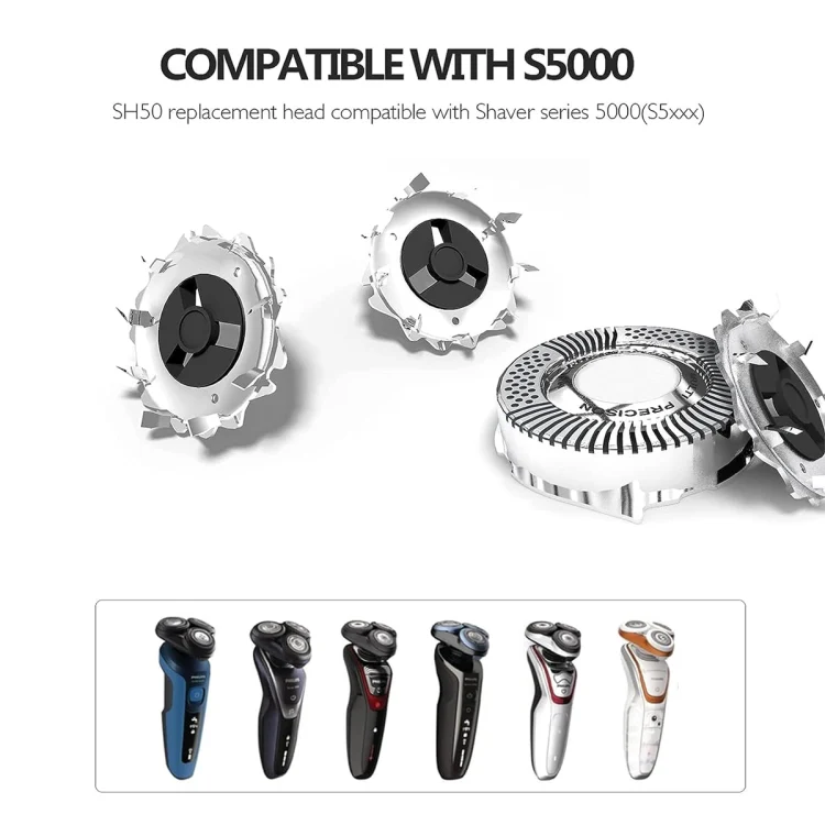 For Philips Electric Shaver S5000 Series SH50 Replacement Blade Head Integral Three Head(Silver) - Image 6