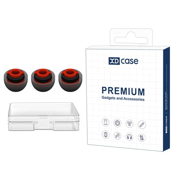 For Plantronics Voyager 5200 5220 5210 / Legend Series XDcase 3pcs / Set Replacement Silicone Ear Tips Kit, M Size(Black Red)