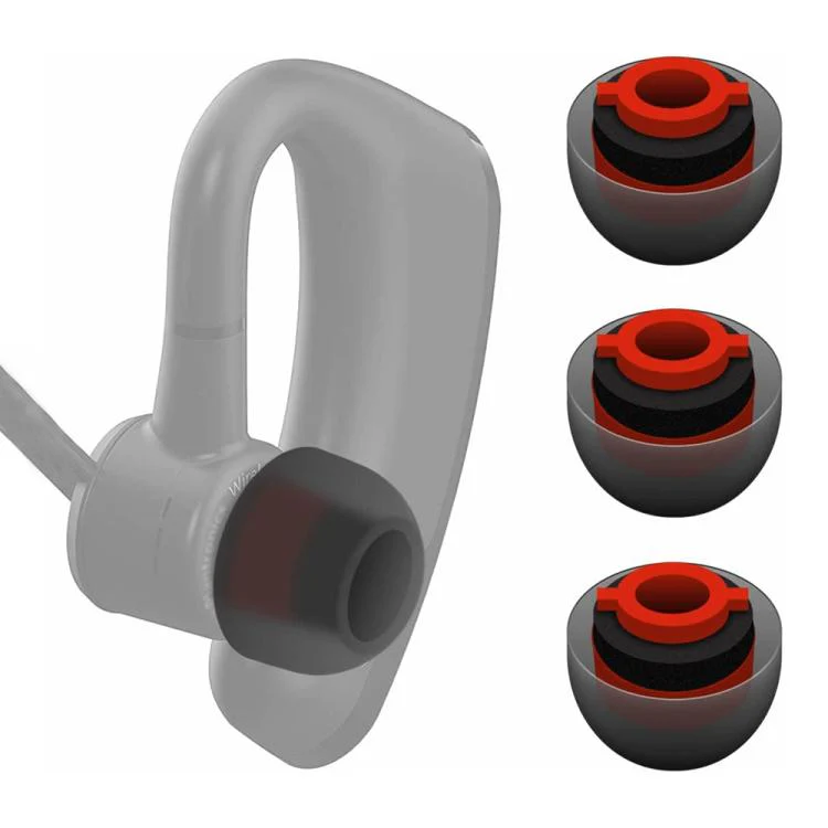 For Plantronics Voyager 5200 5220 5210 / Legend Series XDcase 3pcs / Set Replacement Silicone Ear Tips Kit, M Size(Black Red) - Image 2