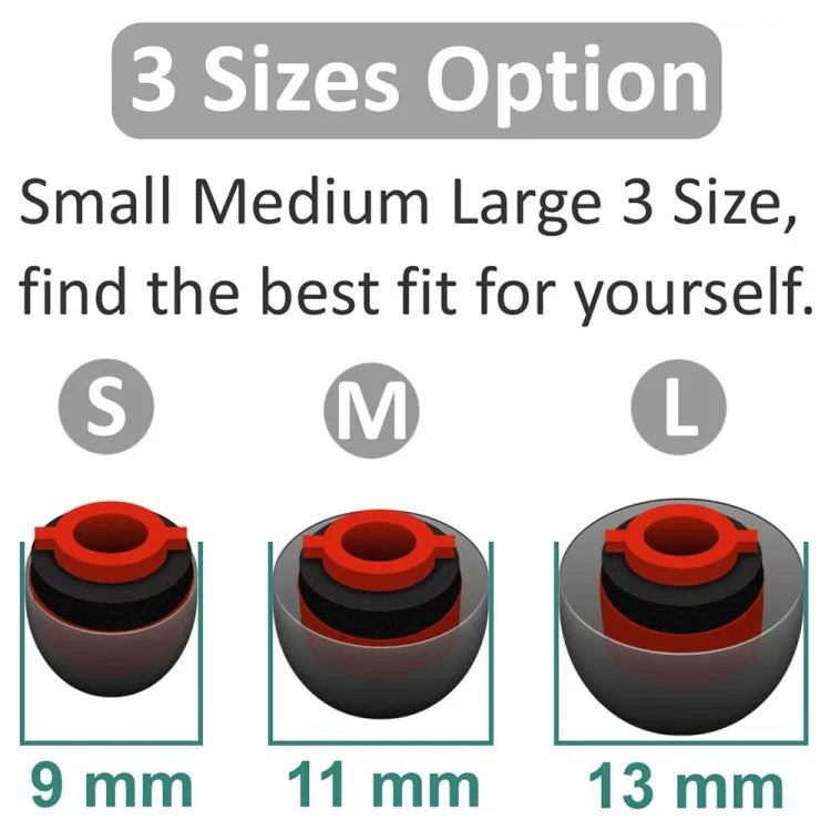 For Plantronics Voyager 5200 5220 5210 / Legend Series XDcase 3pcs / Set Replacement Silicone Ear Tips Kit, M Size(Black Red) - Image 4