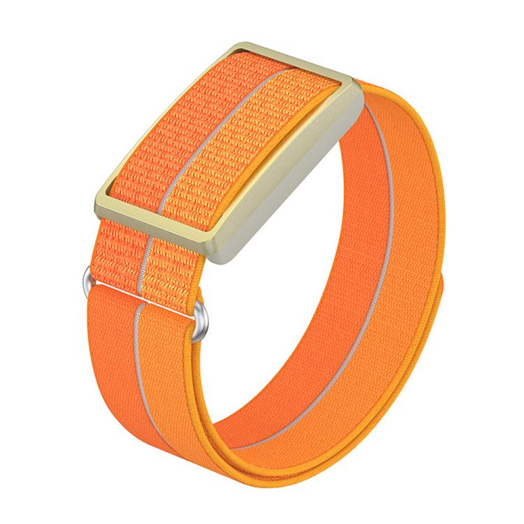 For Polar Loop xDfind Metal Round Buckle Feather Yarn Breathable Nylon Loop Watch Band, Size:S Wrist Circumference 135–170 mm(Orange)
