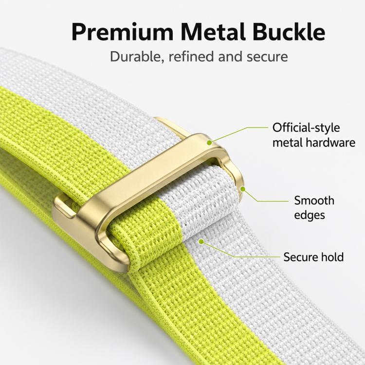 For Polar Loop xDfind Metal Square Buckle Feather Yarn Breathable Nylon Loop Watch Band, Size:L Wrist Circumference 170-235mm(Green) - Image 7