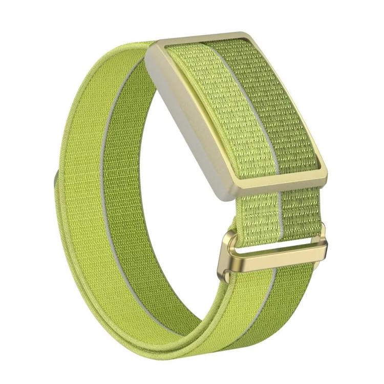 For Polar Loop xDfind Metal Square Buckle Feather Yarn Breathable Nylon Loop Watch Band, Size:S Wrist Circumference 135–170 mm(Green)