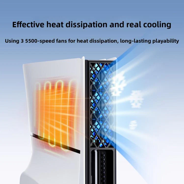 For PS5 Pro/PS5 Slim Rear Temperature-Controlled Cooling Fan Slim Consoles with RGB Lighting - Image 4