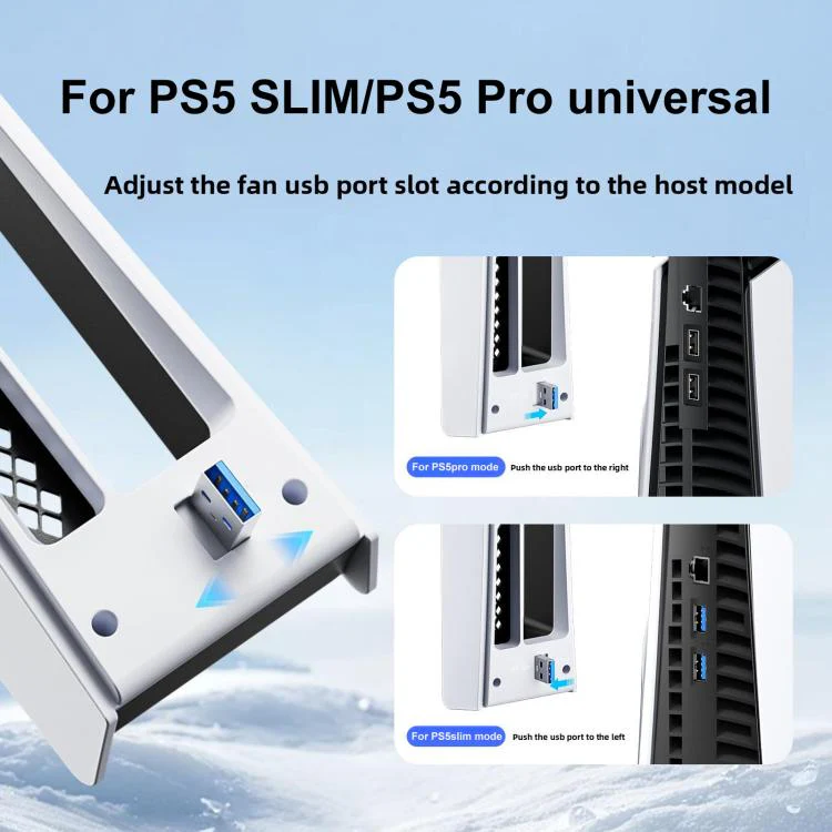 For PS5 Pro/PS5 Slim Rear Temperature-Controlled Cooling Fan Slim Consoles with RGB Lighting - Image 5