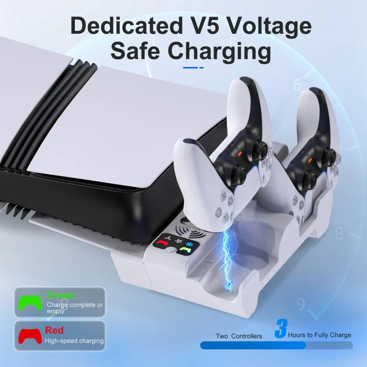 For PS5 Pro / Slim STARTRC GAMES Cooling Stand Multi-Functional Game Controller Charging Rack Horizontal Mounting Accessory - Image 4