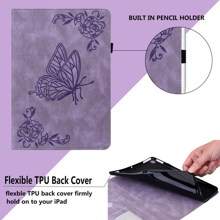 For Redmi K Pad 2 8.8 inch 2026 Butterfly Flower Embossed Leather Tablet Case(Purple) - Image 7