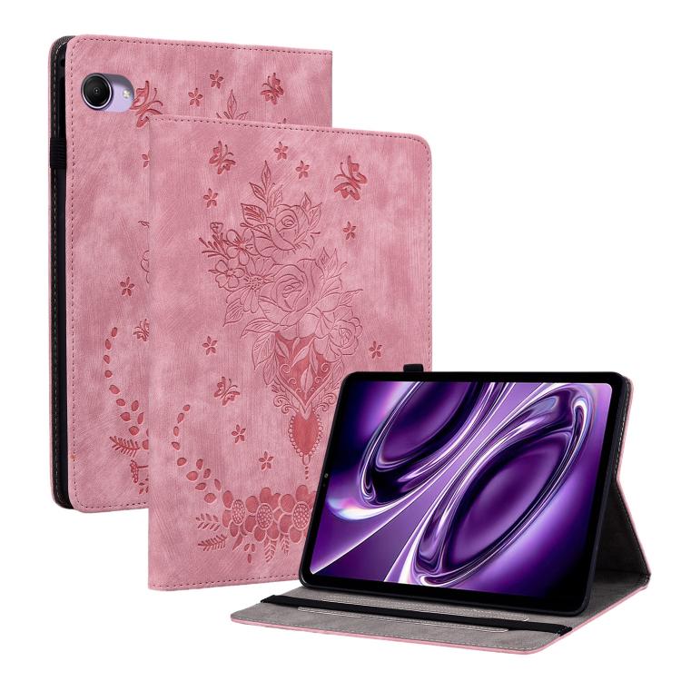For Redmi K Pad 2 8.8 inch 2026 Butterfly Rose Embossed Leather Tablet Case(Pink)
