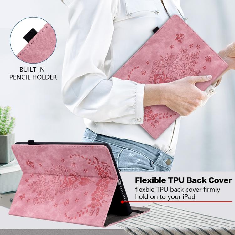 For Redmi K Pad 2 8.8 inch 2026 Butterfly Rose Embossed Leather Tablet Case(Pink) - Image 5