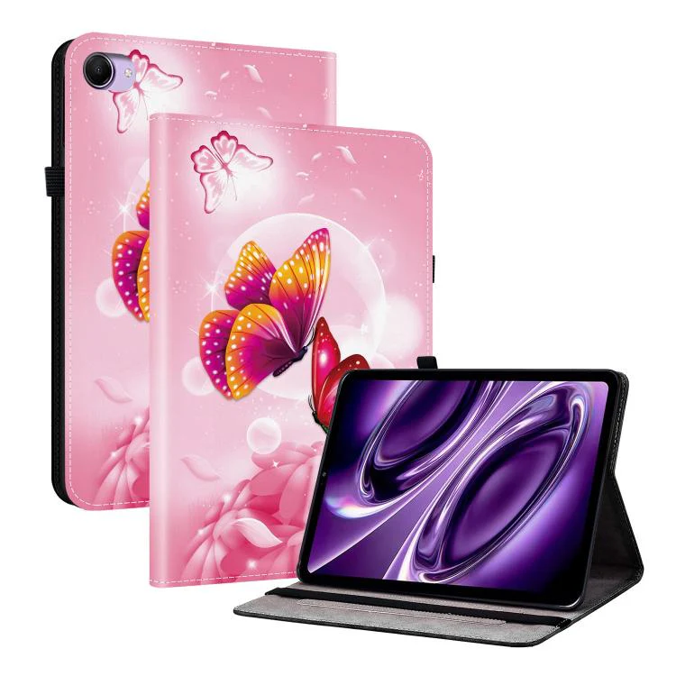 For Redmi K Pad 2 8.8 inch 2026 Crystal Texture Colored Drawing Leather Tablet Case(Pink Butterflies)