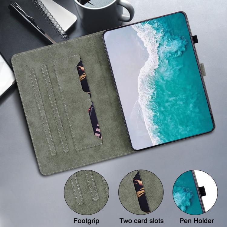 For Redmi K Pad 2 8.8 inch 2026 Embossed Tiger Pattern Leather Tablet Case(Dark Green) - Image 6