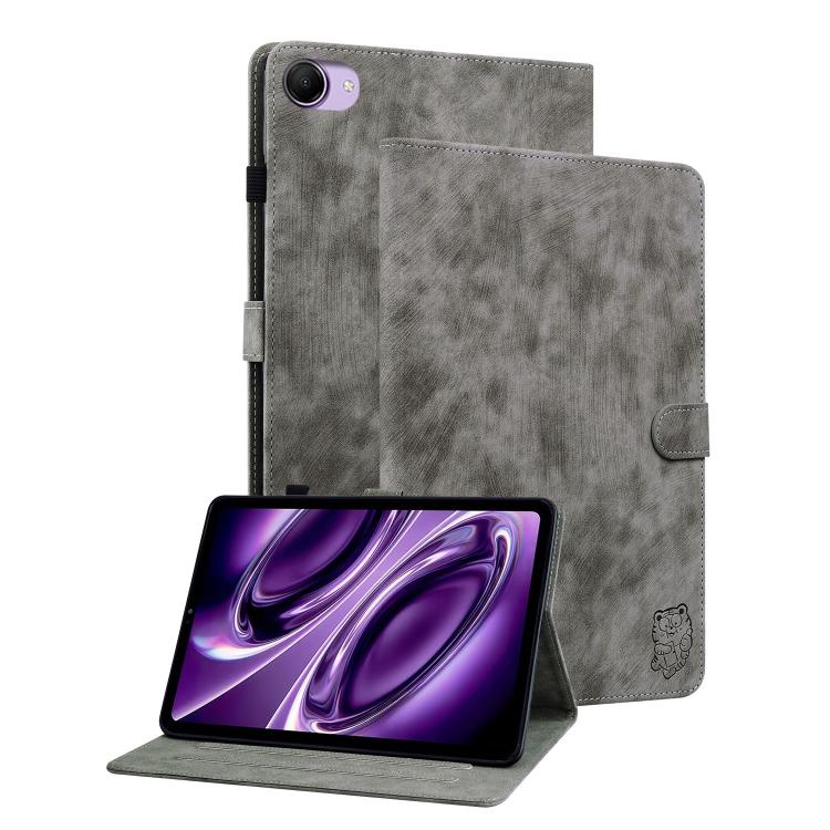 For Redmi K Pad 2 8.8 inch 2026 Embossed Tiger Pattern Leather Tablet Case(Grey)