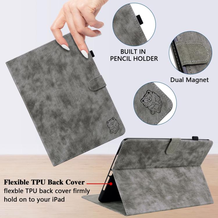 For Redmi K Pad 2 8.8 inch 2026 Embossed Tiger Pattern Leather Tablet Case(Grey) - Image 5