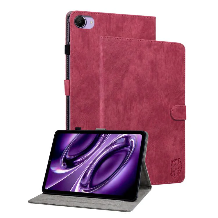 For Redmi K Pad 2 8.8 inch 2026 Embossed Tiger Pattern Leather Tablet Case(Red)