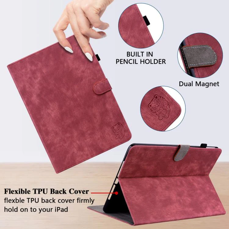 For Redmi K Pad 2 8.8 inch 2026 Embossed Tiger Pattern Leather Tablet Case(Red) - Image 5
