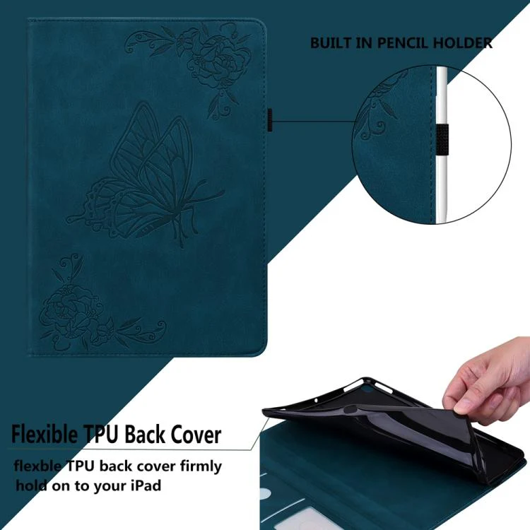 For Redmi Pad 2 / Redmi Pad SE 11 2025 Butterfly Flower Embossed Leather Tablet Case(Blue) - Image 7
