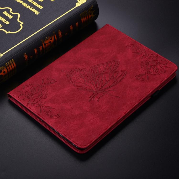 For Redmi Pad 2 / Redmi Pad SE 11 2025 Butterfly Flower Embossed Leather Tablet Case(Red) - Image 2