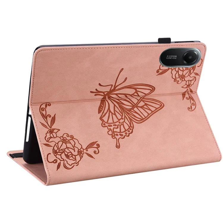 For Redmi Pad 2 / Redmi Pad SE 11 2025 Butterfly Flower Embossed Leather Tablet Case(Rose Gold) - Image 6