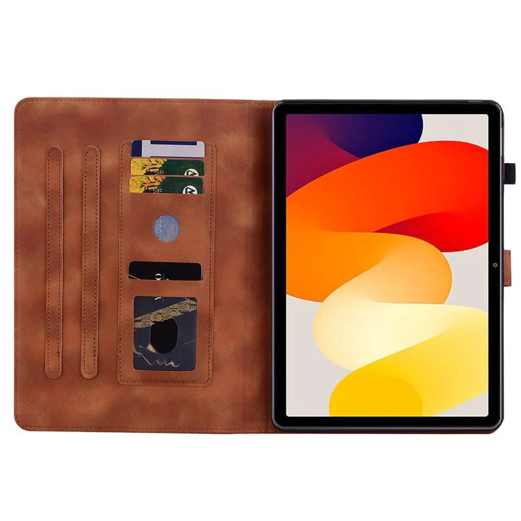 For Redmi Pad 2 / Redmi Pad SE 11 2025 Lily Embossed Leather Tablet Case(Brown) - Image 4