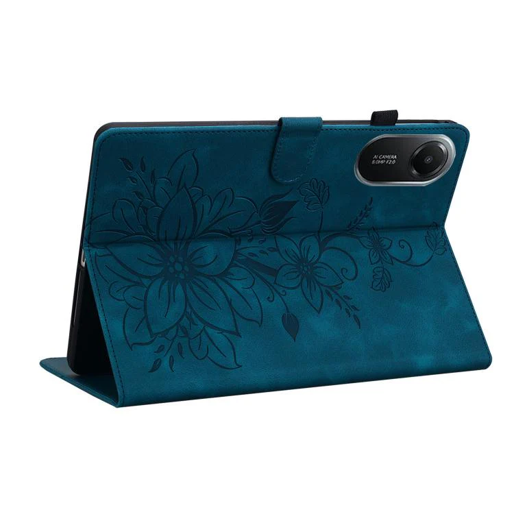 For Redmi Pad 2 / Redmi Pad SE 11 2025 Lily Embossed Leather Tablet Case(Dark Blue) - Image 6