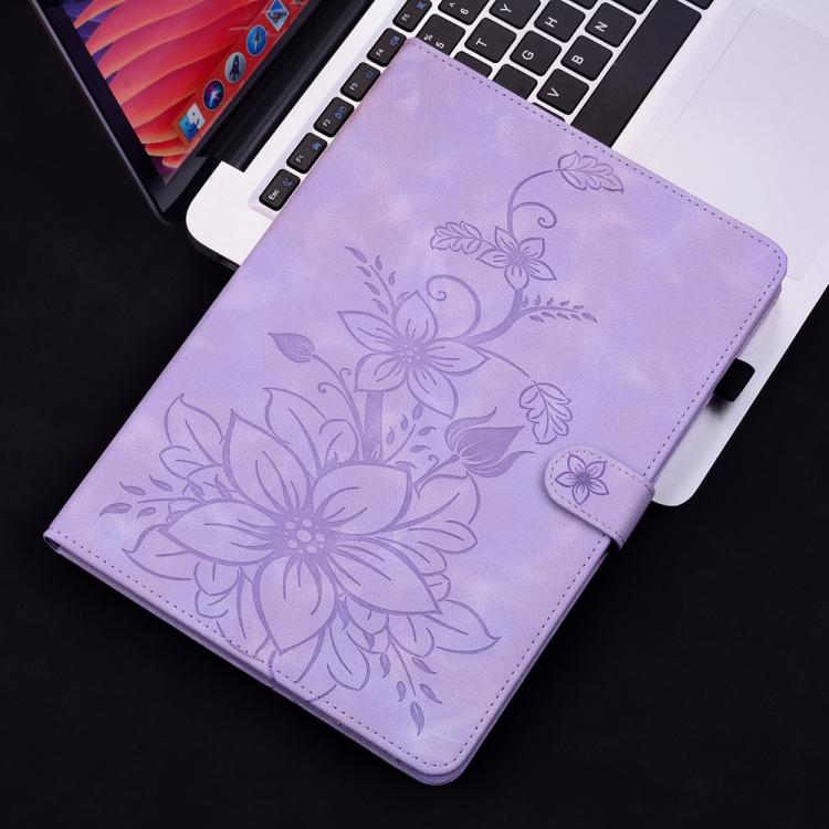 For Redmi Pad 2 / Redmi Pad SE 11 2025 Lily Embossed Leather Tablet Case(Purple) - Image 2
