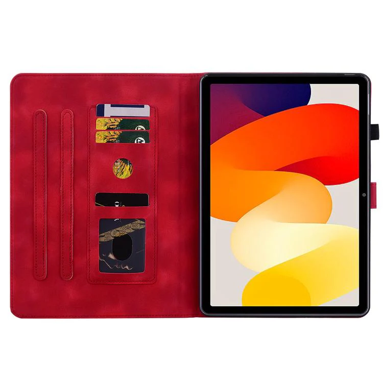 For Redmi Pad 2 / Redmi Pad SE 11 2025 Lily Embossed Leather Tablet Case(Red) - Image 4