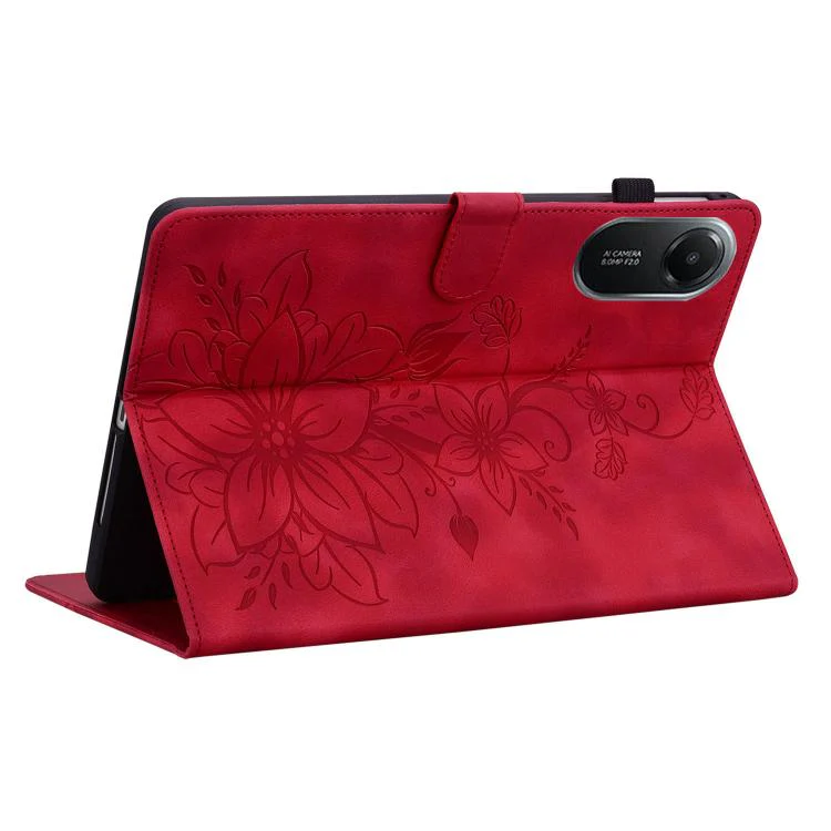 For Redmi Pad 2 / Redmi Pad SE 11 2025 Lily Embossed Leather Tablet Case(Red) - Image 6