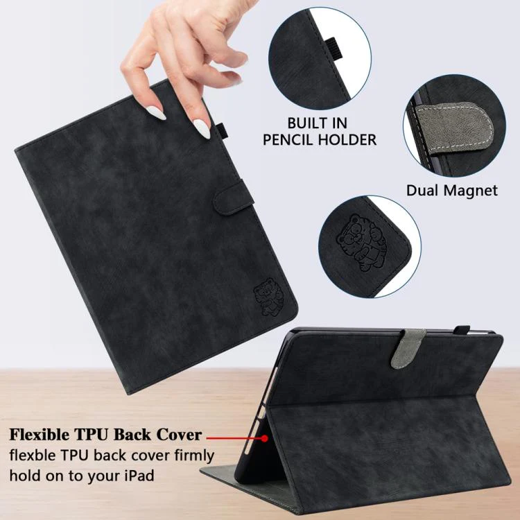 For Redmi Pad 2 / Redmi Pad SE 11 2025 Tiger Pattern Flip Leather Tablet Case(Black) - Image 6