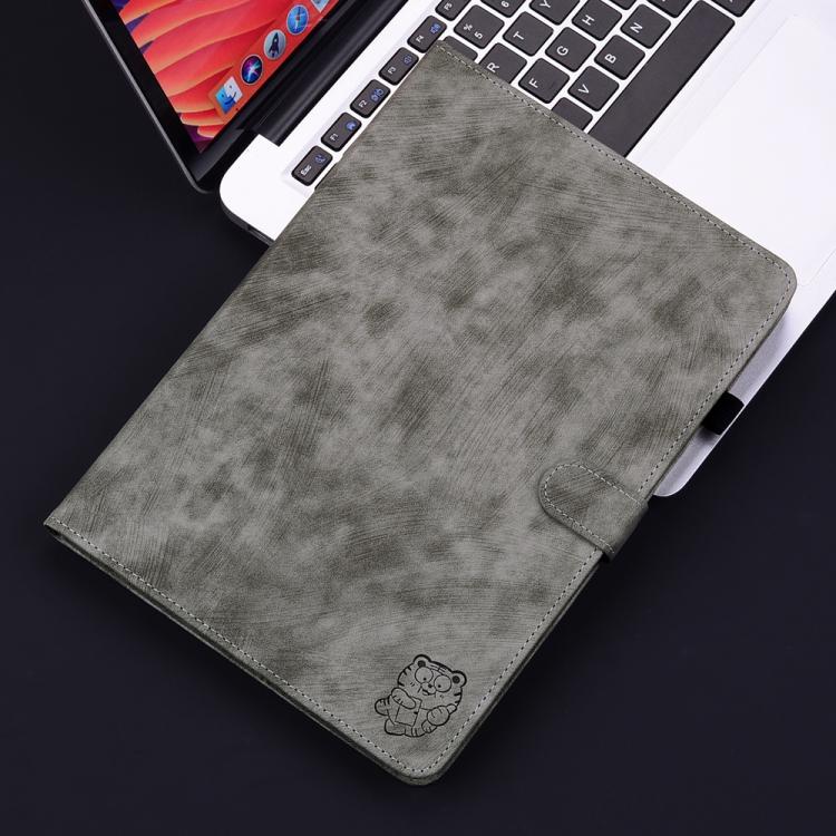 For Redmi Pad 2 / Redmi Pad SE 11 2025 Tiger Pattern Flip Leather Tablet Case(Grey) - Image 2
